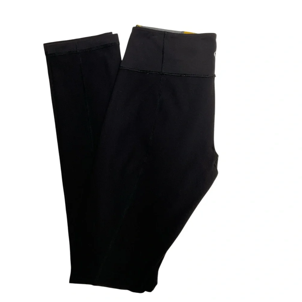 Lululemon Black‎ Yoga Leggings Size 8 Colorblock Waistband